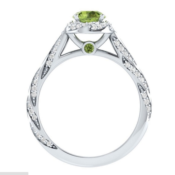 925 Silver Jewelry Round Cut Peridot Elegant Ring - Picture 4 of 4
